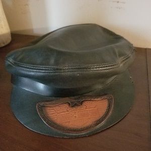 Vintage Bermans Leather Harley Davidson Hat Medium